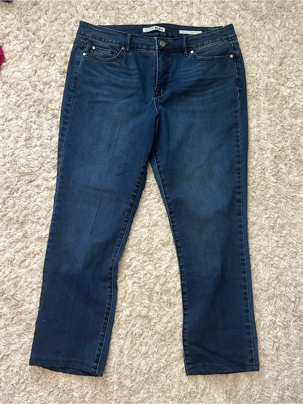Code Bleu Women's Dark Blue Straight Leg Jeans